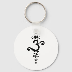 Om Mantra Yoga Symbool Lotus Bloem Unalome Ornamen Sleutelhanger