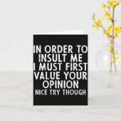 Om Me Grappig Te Beledigen Grappige Zin Sarcasme G Kaart (Gele Bloem)