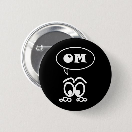 OM Meditation Funny Button (Voorkant /achterkant)