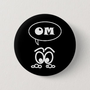 OM Meditation Funny Button