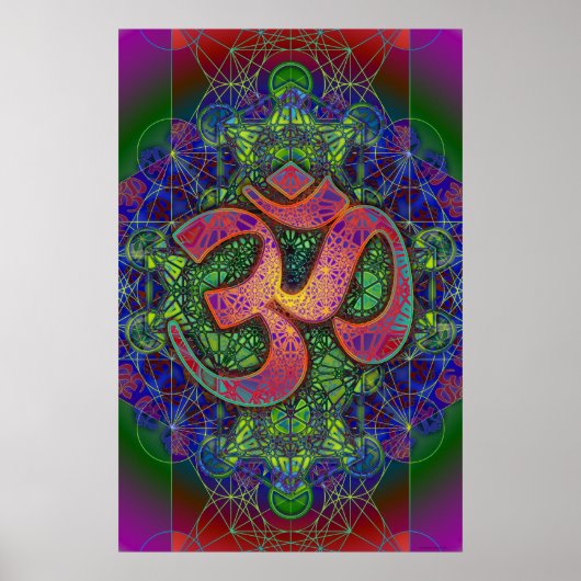 Om Metatron's Cube Mandala Poster (Voorkant)