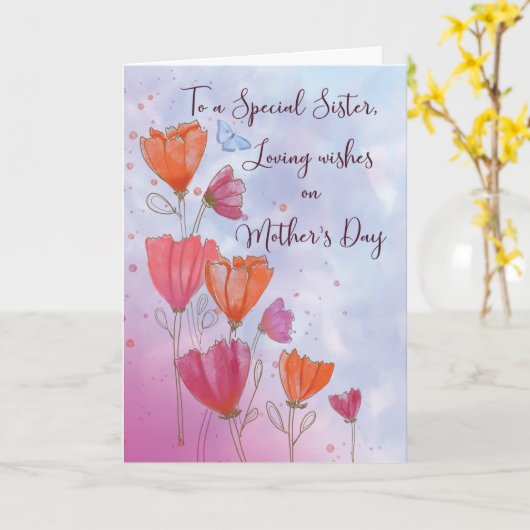 Om Moederdag Love te zussen met Sinaasappel en Roz Kaart (Gele Bloem)