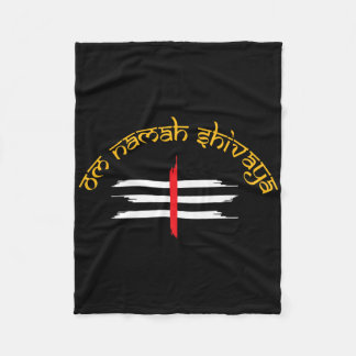 Om Namah Shivaya Tripundra Symbol Of Shiva  Fleece Deken