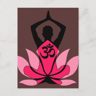 OM Namaste Spirituele Lotus Flower Yoga in Umber Briefkaart