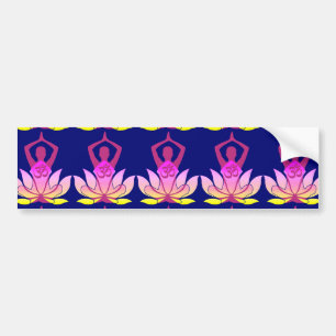 OM Namaste Spirituele Lotus Flower Yoga op blauw Bumpersticker