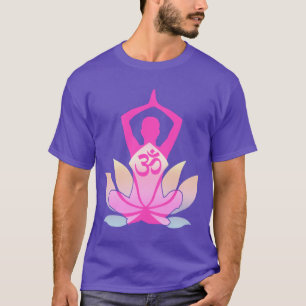 OM Namaste Spirituele Lotus Flower Yoga op Paars T-shirt