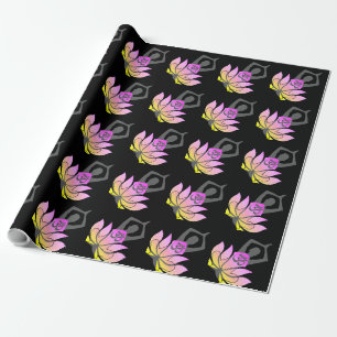 OM Namaste Spirituele Lotus Flower Yoga Pose Cadeaupapier