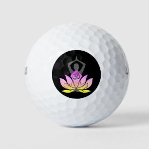 OM Namaste Spirituele Lotus Flower Yoga Pose Golfballen