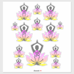 OM Namaste Spirituele Lotus Flower Yoga Pose Sticker