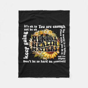Om niet OK Zonnebloem mentale gezondheidsproblemen Fleece Deken
