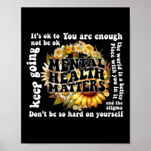 Om niet OK Zonnebloem mentale gezondheidsproblemen Poster