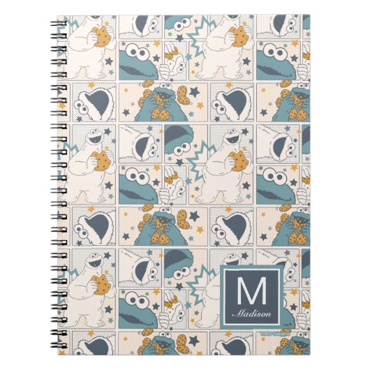 Om Nom Nom Comic Pattern | Jouw namen toevoegen Notitieboek (Voorkant)