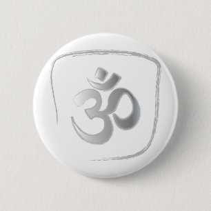 Om of Aum Mantra Meditation Ronde Button 5,7 Cm