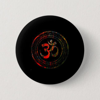 Om Ohm Aum Buddhism Symbol Yoga Sanskrit  Ronde Button 5,7 Cm