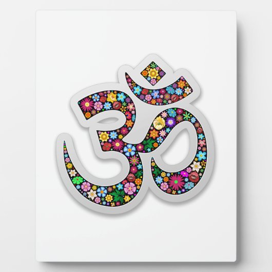 Om Ohm Aum Namaste Yoga Symbol Fotoplaat (Voorkant)