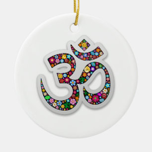 Om Ohm Aum Namaste Yoga Symbol Keramisch Ornament