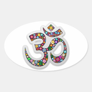 Om Ohm Aum Namaste Yoga Symbol Ovale Sticker
