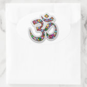 Om Ohm Aum Namaste Yoga Symbol Ovale Sticker (Tas)