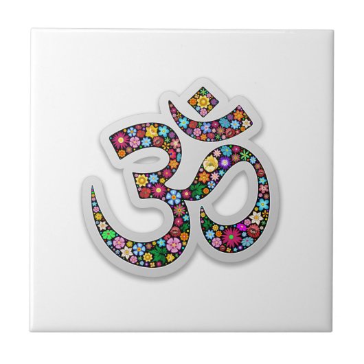 Om Ohm Aum Namaste Yoga Symbol Tegeltje (Voorkant)