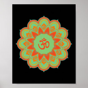 Om Ohm Aum Symbool Mandala Spiritueel Yoga Cadeau Poster