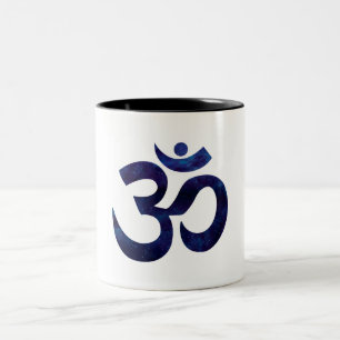 Om Ohm Symbol Sign Yoga Meditation Zen Tweekleurige Koffiemok