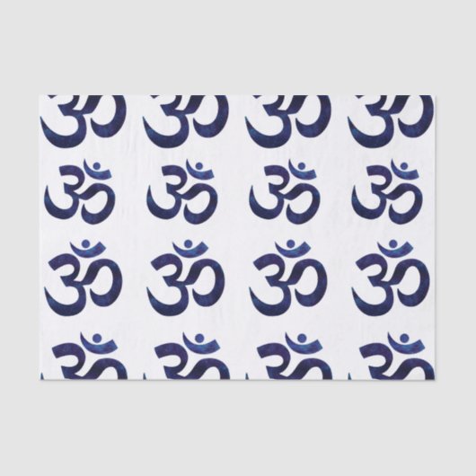 Om Ohm Symbool Teken Yoga Meditatie Zen Patroon Tissuepapier (Voorkant)