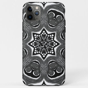 OM Psychedelic Trippy Black White Art iPhone 11 Pro Max Hoesje