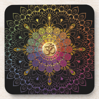 OM Rainbow Flower of Life Onderzetter