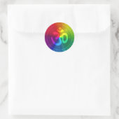 Om regenboogontwerp ronde sticker (Tas)