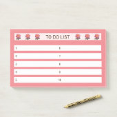 Om Rozen op roze en wit aan te bieden Post-it® Notes (Op bureau)