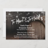 Om rustieke houten vat en lichten te hebben en te  kaart (Voorkant)