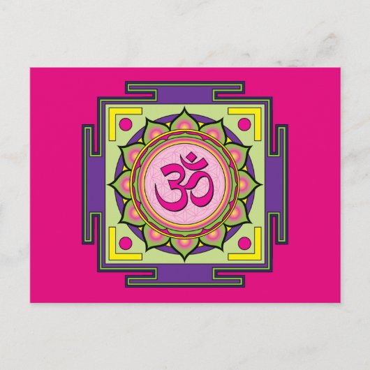 Om Shanti Om Mandala Briefkaart (Voorkant)