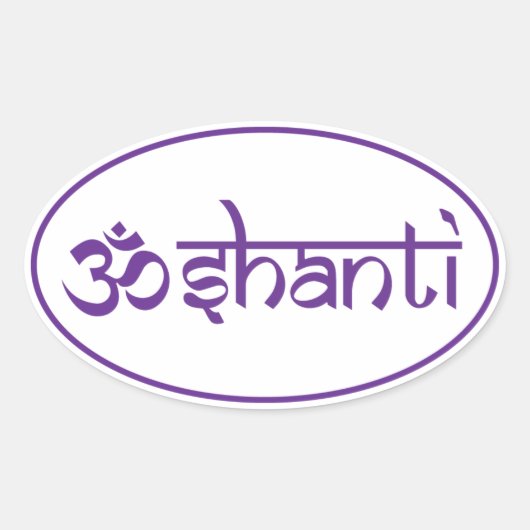 Om Shanti Ovale Sticker (Voorkant)