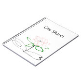 Om Shanti Pink Green Lotus Journal Notitieboek (Linkerzijde)