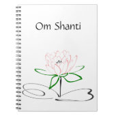 Om Shanti Pink Green Lotus Journal Notitieboek (Voorkant)