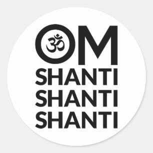 Om Shanti Ronde Sticker