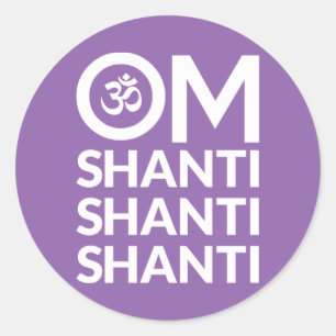 Om Shanti Ronde Sticker