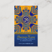 Om Shanti Yoga Orange Blue Cartes de visite (Dos)
