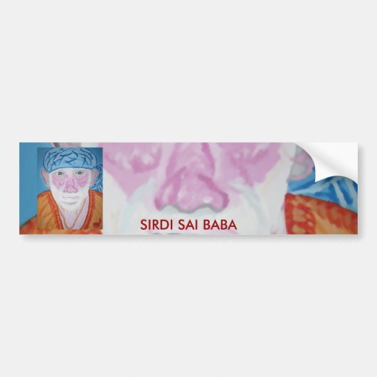 OM SIRDI SAI RAM - SAI BABA BUMPERSTICKER (Voorkant)