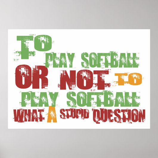 Om Softball te spelen Poster (Voorkant)