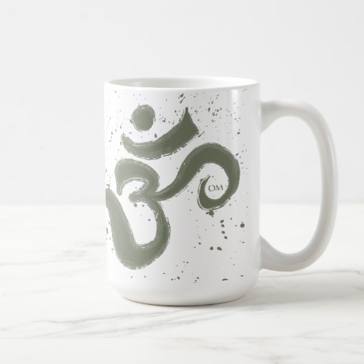 Om Splatter Coffee Mok (Rechts)