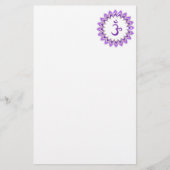 Om Symbol / Crown Chakra Briefpapier (Voorkant)