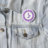 Om Symbol / Crown Chakra Ronde Button 5,7 Cm (In situ)