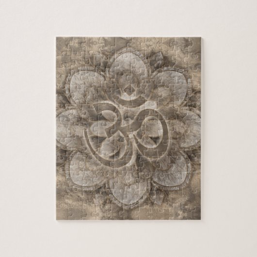 Om Symbol Lotus flower  goud Legpuzzel (Verticaal)