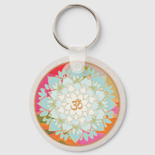 OM Symbol Lotus Mandala Sleutelhanger