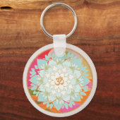 OM Symbol Lotus Mandala Sleutelhanger (Voorkant)