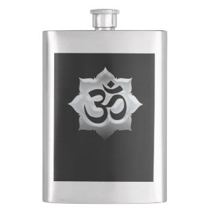 OM Symbol Lotus Spirituality Yoga Crest Flacon