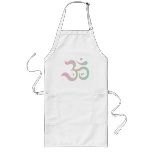 Om symbol Sanskriet zen roze pastel chef-kok schor Lang Schort