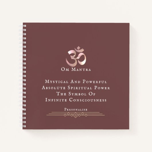 Om Symbole Méditation Citation Spirituelle Journal (Devant)