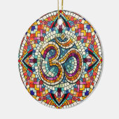 OM Symbool Lotus Mandala Mozaïek Keramisch Ornament (Links)